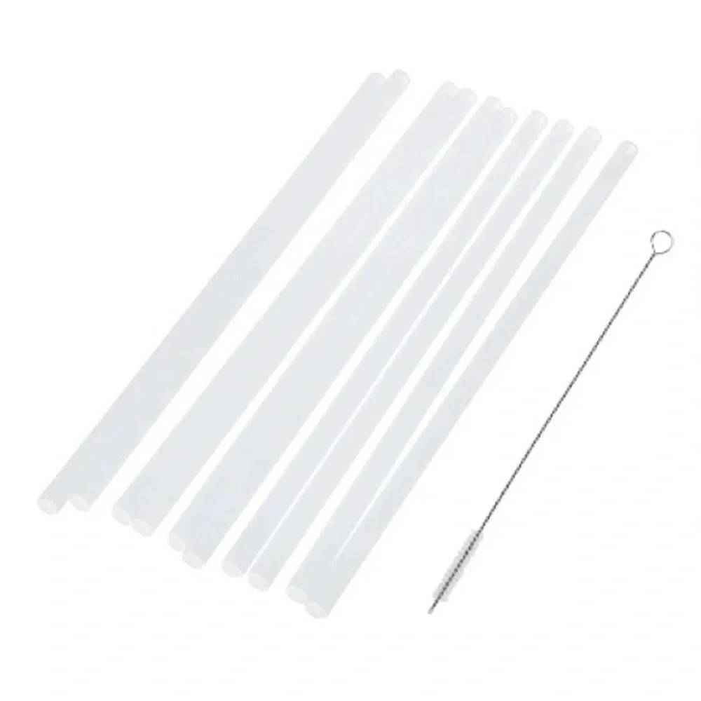 Reusable Clear Straws with Cleaning Brush